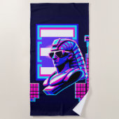 Synthwave Pharaoh Strandtuch (Vorderseite)