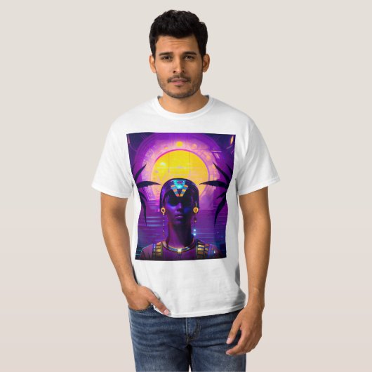 Synthwave Pharaoh T-Shirt (Vorne ganz)