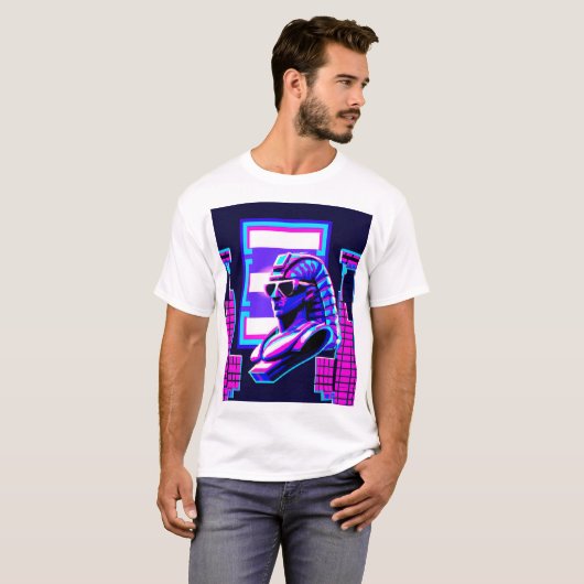Synthwave Pharaoh T-Shirt (Vorne ganz)