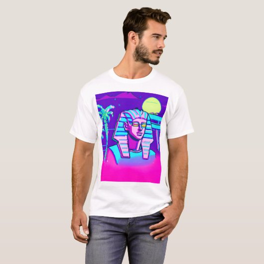 Synthwave Pharaoh T-Shirt (Vorne ganz)