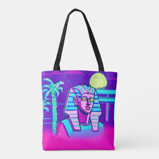 Synthwave Pharaoh Tasche (Rückseite)