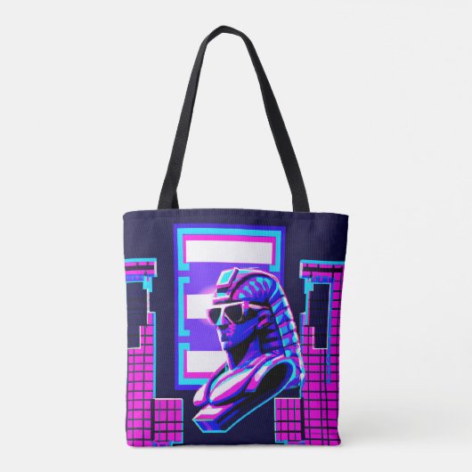 Synthwave Pharaoh Tasche (Rückseite)