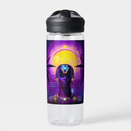 Synthwave Pharaoh Trinkflasche (Vorderseite)