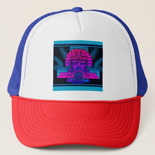 Synthwave Pharaoh Truckerkappe (Vorderseite)