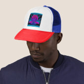 Synthwave Pharaoh Truckerkappe (Beispiel)