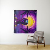 Synthwave Pharaoh Wandteppich (Beispiel (Horizontal))