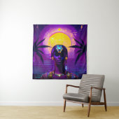 Synthwave Pharaoh Wandteppich (Beispiel)