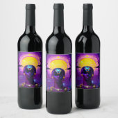 Synthwave Pharaoh Weinetikett (Flaschen)