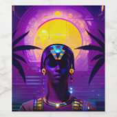 Synthwave Pharaoh Weinetikett (Einzelnes Label)