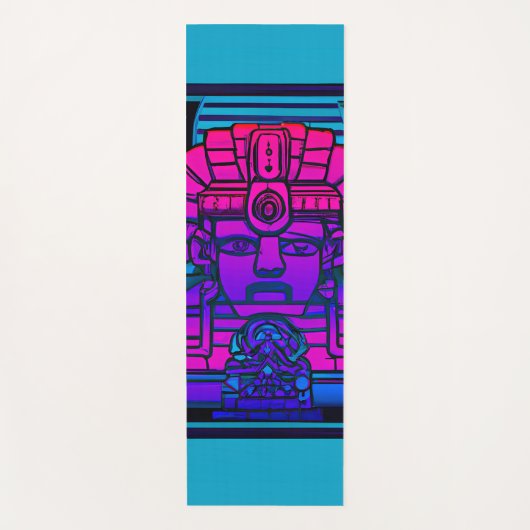 Synthwave Pharaoh Yogamatte (Vorderseite)