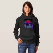 Synthwave Pitbull Dog Retro Boom Box Hoodie (Vorne ganz)