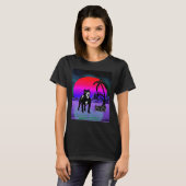 Synthwave Pitbull Dog Retro Boom Box T-Shirt (Vorne ganz)