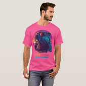 Synthwave Polish Beaver Meme Ja Pierdole Bobr Bobe T-Shirt (Vorne ganz)