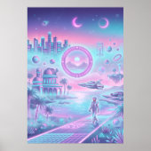 Synthwave Poster der futuristischen Stadt | Neon S (Vorne)