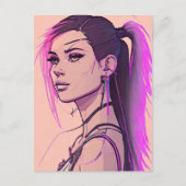 Synthwave-Punk Postcard Postkarte (Vorderseite)
