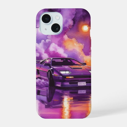 Synthwave Retro Future Hyper Phone Case iPhone 15 Hülle (Rückseite)