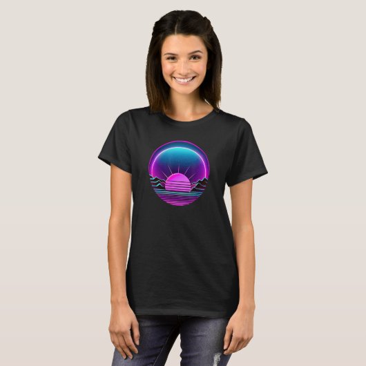 Synthwave-Retrowave-Design T-Shirt (Vorne ganz)