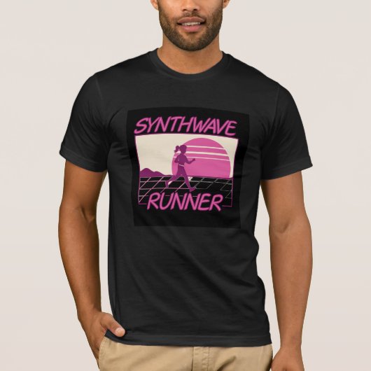 Synthwave Runner - Retro Future Neon T - Shirt (Vorderseite)