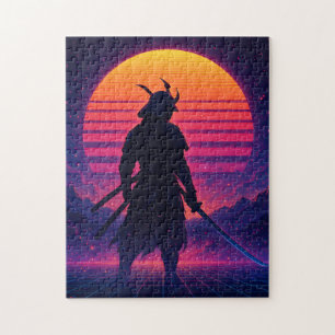Synthwave Samurai – Retro Futuristic Neon Art Puzzle