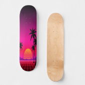 Synthwave-Sonnenset: Ausgabe 1 Skateboard (Vorderseite)