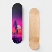 Synthwave-Sonnenset: Ausgabe 2 Skateboard (Vorderseite)