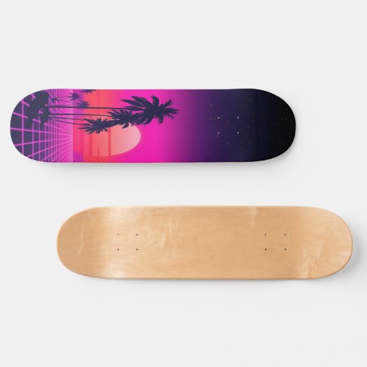 Synthwave-Sonnenset: Ausgabe 2 Skateboard (Horizontal)