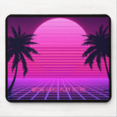 Synthwave-Sonnenuntergang Retro-80er-Ästhetik Groß Mousepad (Vorne)