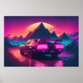Synthwave Speedster: Synthesizer für die Sande Poster (Vorne)