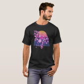 Synthwave Sunset Sakura Blume 90er Vaporwave Cherr T-Shirt (Vorne ganz)