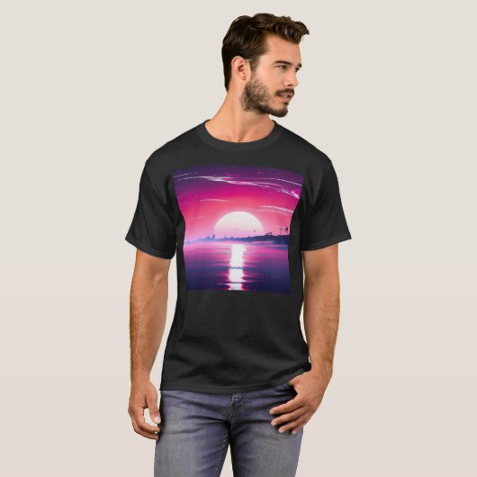 Synthwave Sunset T-Shirt (Vorne ganz)