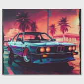 Synthwave-Trend - BMW Classics AI Generated Art - Geschenkpapier (Flach)