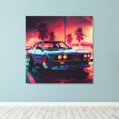 Synthwave-Trend - BMW Classics AI Generated Art - Leinwanddruck (Insitu (Holzboden))