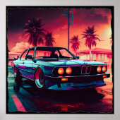 Synthwave-Trend - BMW Classics AI Generated Art - Poster (Vorne)