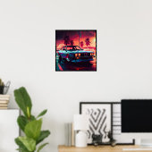 Synthwave-Trend - BMW Classics AI Generated Art - Poster (Heimbüro)