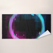 Synthwave Vaporwave Retrowave Glitch Circle mit b Badehandtuch (Badehandtuch)