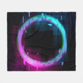 Synthwave Vaporwave Retrowave Glitch Circle mit b Fleecedecke (Vorderseite (Horizontal))