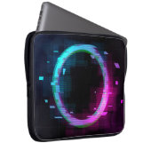 Synthwave Vaporwave Retrowave Glitch Circle mit b Laptopschutzhülle (Vorne Rechts)