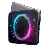 Synthwave Vaporwave Retrowave Glitch Circle mit b Laptopschutzhülle (Vorderseite Links)