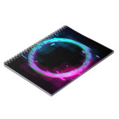 Synthwave Vaporwave Retrowave Glitch Circle mit b Notizblock (Linke Seite)