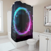 Synthwave Vaporwave Retrowave Glitch Circle with b Duschvorhang (Beispiel)