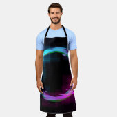 Synthwave Vaporwave Retrowave Glitch-Kreis mit b Schürze (Getragen)