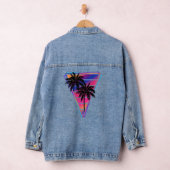 Synthwave Vaporwave Triangle Palm Trees Gradient Jeansjacke (Hangar)