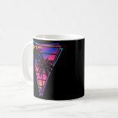 Synthwave Vaporwave Triangle Palm Trees Gradient Kaffeetasse (Vorderseite Links)