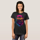 Synthwave Video Game Controller farbig T-Shirt (Vorne ganz)