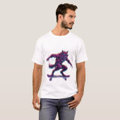 Synthwave-Werwolf-Skateboarder T-Shirt (Vorne ganz)