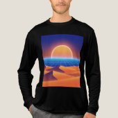 Synthwave WüstenSunset - Neon Fox Horizon Tri-Blend Shirt (Vorderseite)