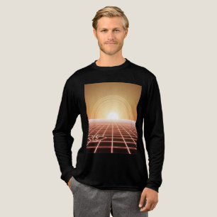Synthwave WüstenSunset - Neon Fox Horizon Tri-Blend Shirt