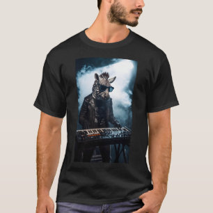 Synthwave-Zebra-Keyboarder-T-Shirt T-Shirt