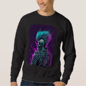 Synthwave Zombie Skull Sweatshirt (Vorderseite)