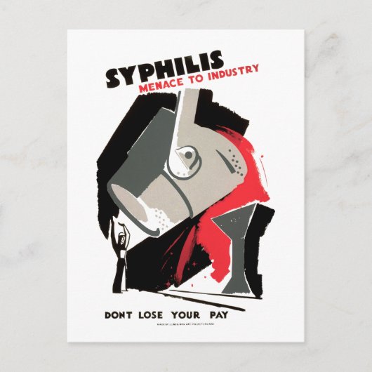 Syphilis ~ Bedrohung der Industrie Postkarte (Vorderseite)